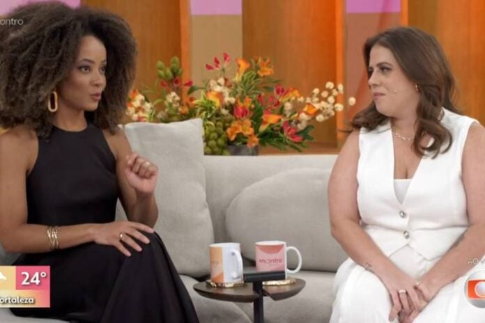 Valéria Almeida e Tati Machado no Encontro. (Foto: reprodução/Globo)