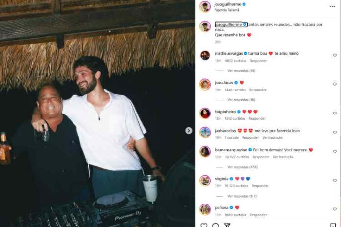 O comentário de Bruna Marquezine no post de João Guilherme (Reprodução: Instagram)