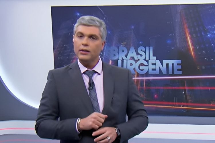 Joel Datena desabafando sobre a saúde com o público (Reprodução: Band TV)