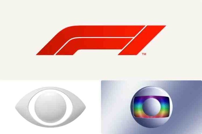 Logos da Fórmula 1, Band e Globo (Montagem/Área VIP/Divulgação)