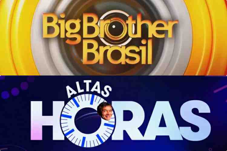 Logos do BBB25 e Altas Horas (Montagem/Área VIP/Globo)