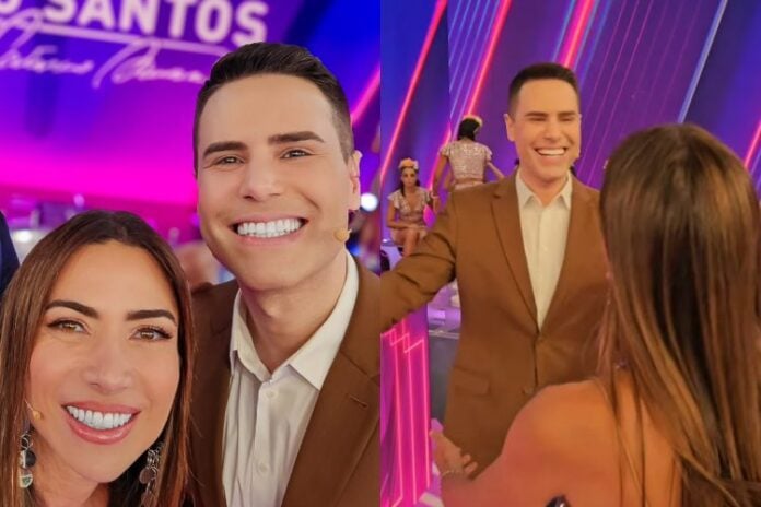 Luiz Bacci e Patrícia Abravanel nos bastidores do 'Programa Silvio Santos'(Reprodução: Instagram)