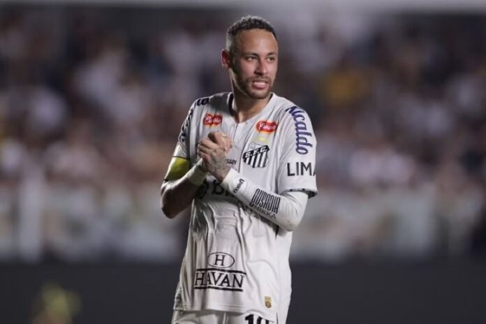 Neymar atuando pelo Santos