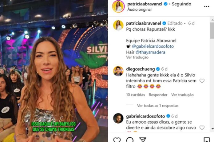 Patrícia Abravanel mostrando o truque no cabelo (Reprodução: Instagram)