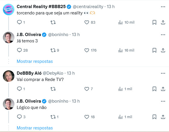 Publicações de Boninho (Reprodução/X)