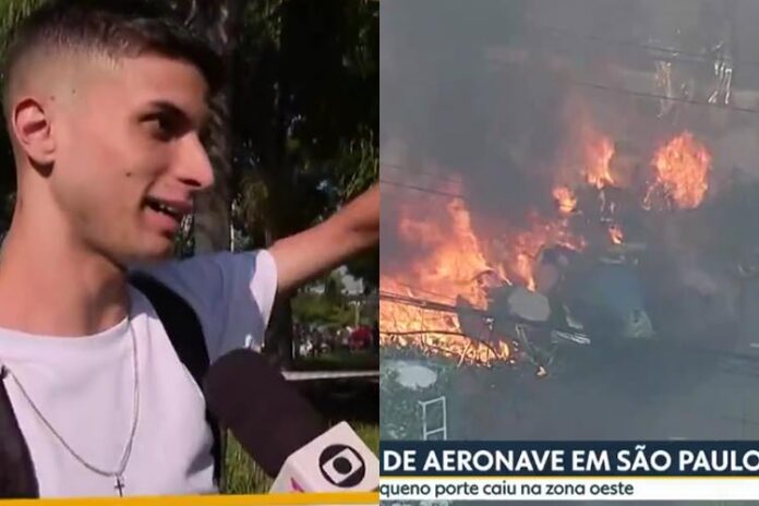 Queda de avião em São Paulo. (Foto: reprodução/Globo)