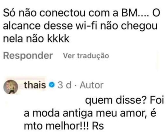 Thais defendendo a Bruna (Reprodução: Instagram)