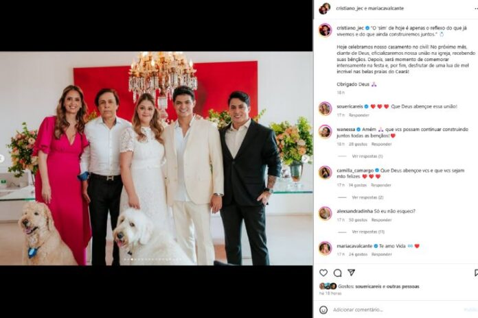 A família de Tom e o post sobre o casamento da filha (Reprodução: Instagram)