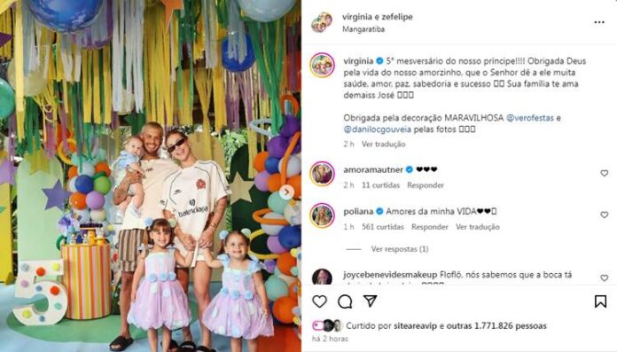 Virginia e Zé Felipe - print Instagram