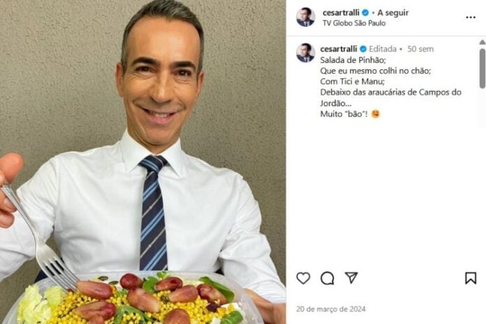 César Tralli sempre compartilha as marmitas que leva para o trabalho (Reprodução: Instagram)