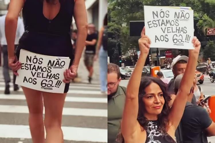 Claudia Ohana em protesto. (Foto: reprodução/Instagram)