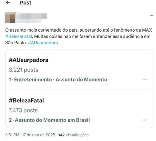 Post do público do SBT (Reprodução: X, Twitter)