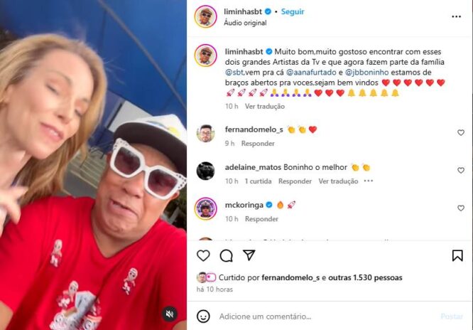 Publicação de Liminha (Reprodução/Instagram)