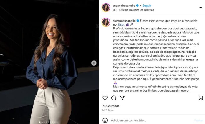 Publicação de Suzana Busanello (Reprodução/Instagram)