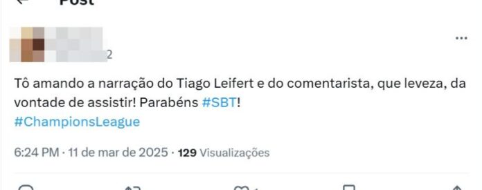 Público de Tiago Leifert (Reprodução: X, antigo Twitter (Reprodução: X)