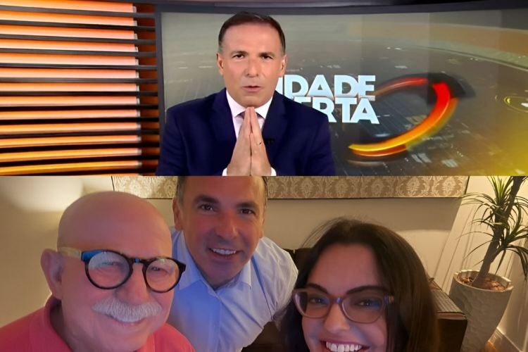 Reinaldo Gottino, Renato Lombardi e Fabiola Reipert (Reprodução: Record/Instagram)