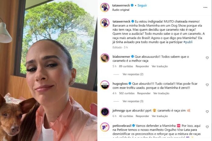 Tatá Werneck fazendo o desabafo ao público (Reprodução: Instagram)