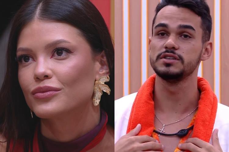 Vitória e João Gabriel no BBB25. (Foto: reprodução/BBB)