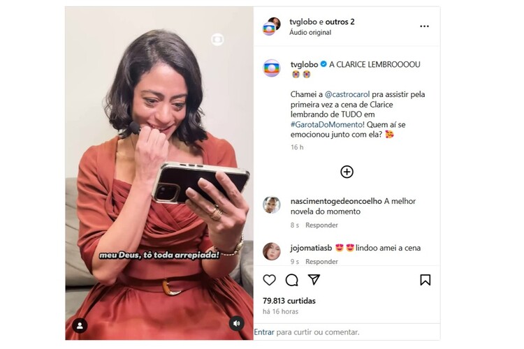 Carol Castro emocionada
