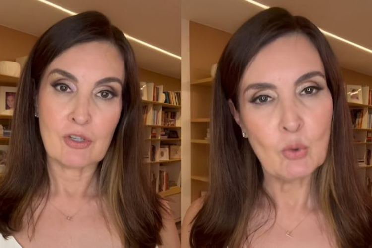 Fátima Bernardes denunciando o crime ao público (Reprodução: Instagram)