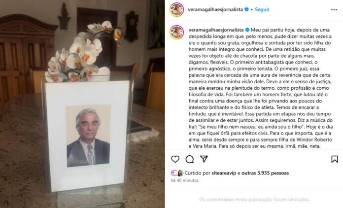 Publicação de Vera Magalhães (Reprodução/Instagram)