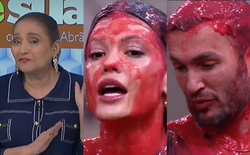Sonia Abrão, Vitória Strada, Diego Hypólito (Reprodução: RedeTV/ TV Globo)